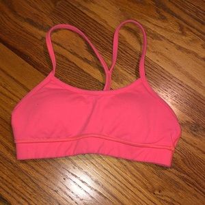 Orange Flow Y Sports Bra